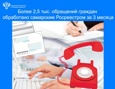 Более 2,5 тысяч обращений граждан  обработано самарским Росреестром за I квартал 2026 года
