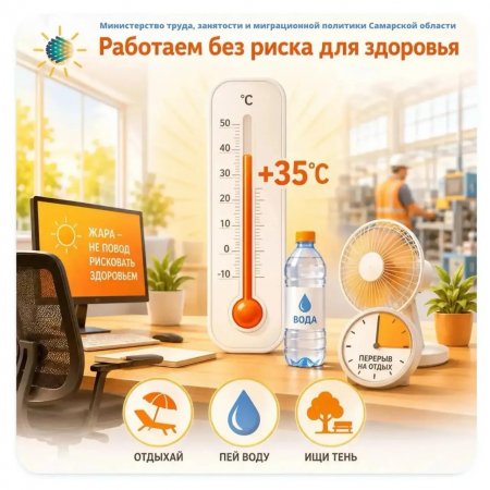 Роспотребнадзор дает рекомендации по организации рабочего процесса в условиях повышенной температуры воздуха