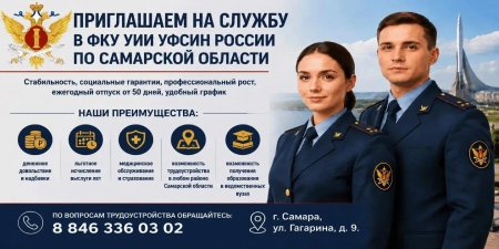 Подбор квалифифированных кадров для прохожденияслужбы в уголовно-исполнительной системеСамарской области